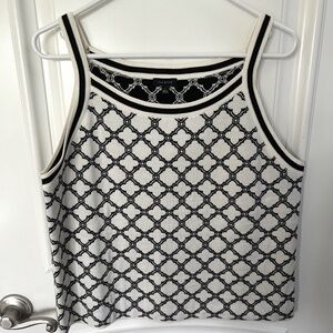 Talbots Lattice Jacquard Tipped Halter Top